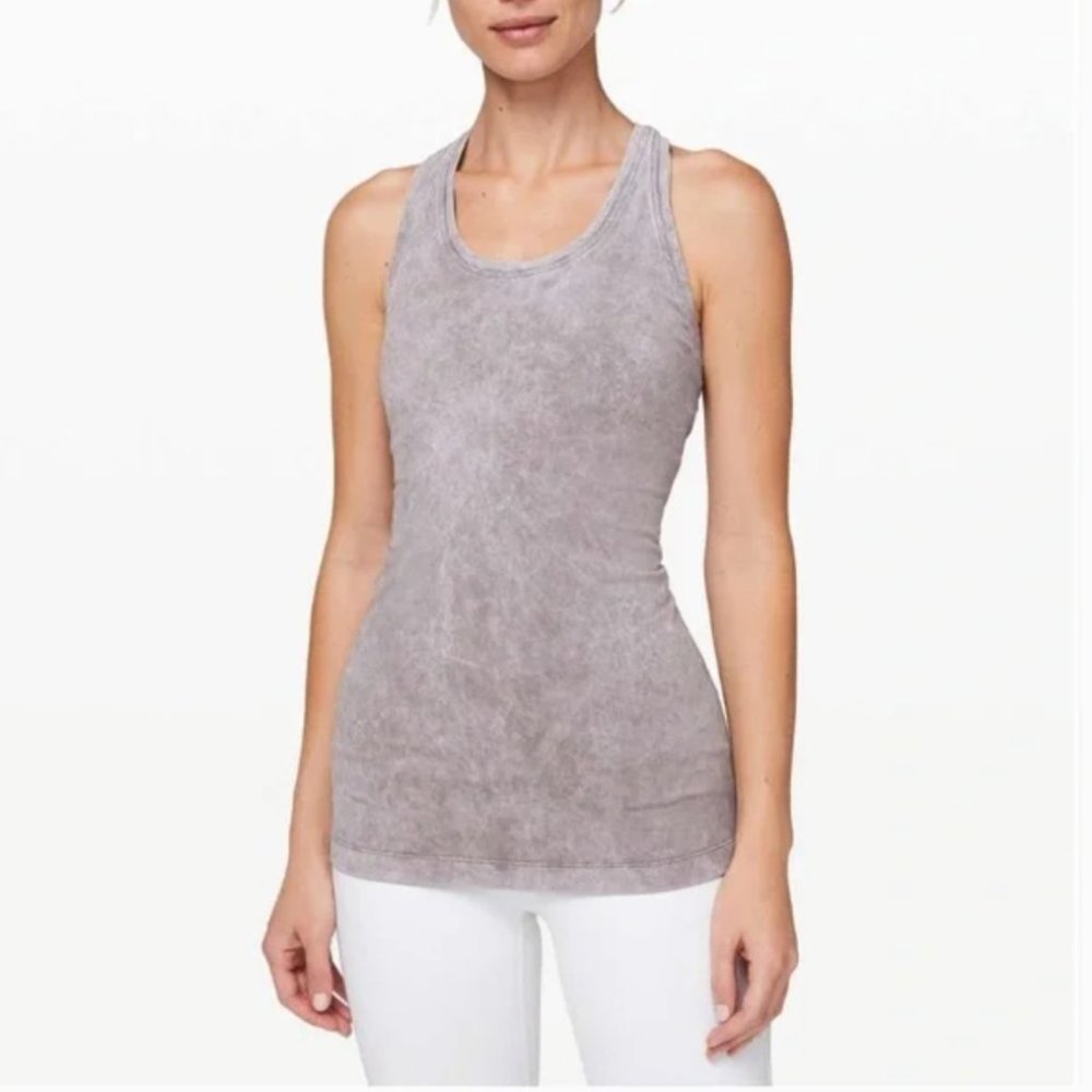Lululemon Cool Racerback II Dye Washed Half Moon Tank Top Acid Wash Size 10